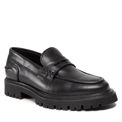 Pantofi Les Deux Tatum Leather Loafer LDM810009 Black 100100