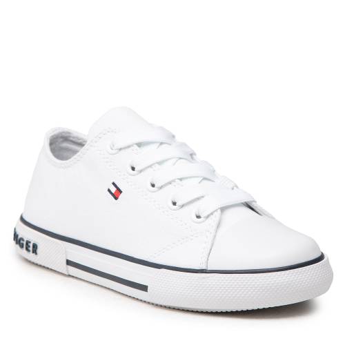 Tenisi Tommy Hilfiger Low Cut Lace-Up Sneaker T3X4-32207-0890 M White 100
