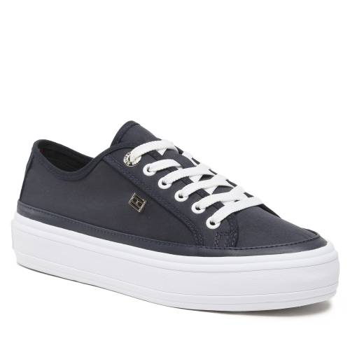Tenisi Tommy Hilfiger Essential Vulc Canvas Sneaker FW0FW07459 Space Blue DW6